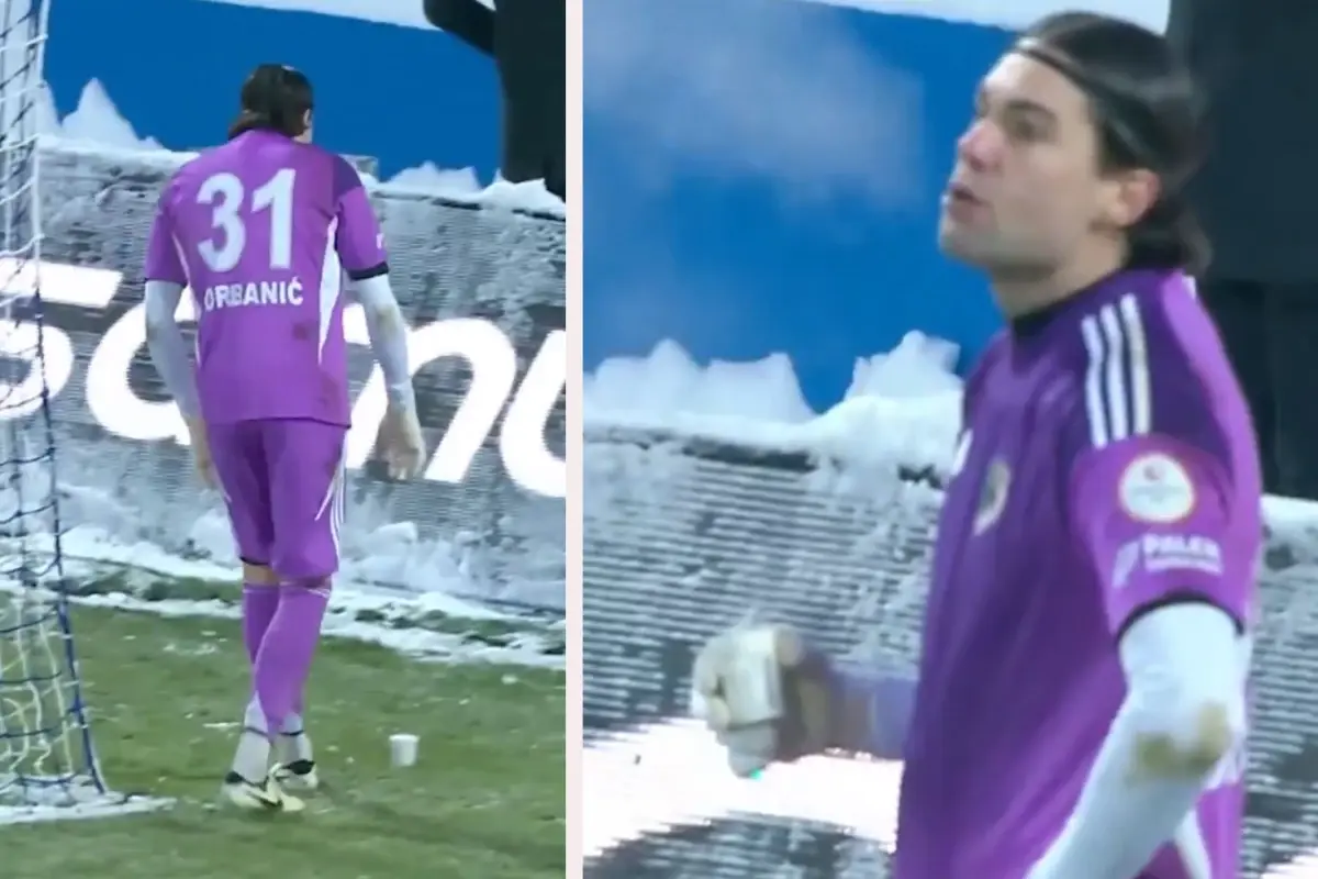 -10 derece soğukta ısınmak i&ccedil;in ma&ccedil; oynanırken &ccedil;ay i&ccedil;ti