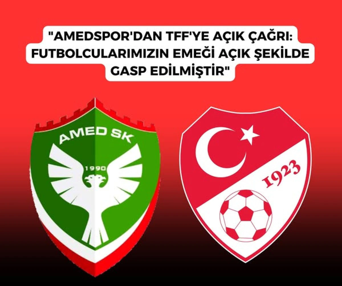 Amedspor'dan Bandırma ma&ccedil;ı sonrası TFF'ye A&ccedil;ık &Ccedil;ağrı: Futbolcularımızın Emeği A&ccedil;ık Şekilde Gasp Edilmiştir