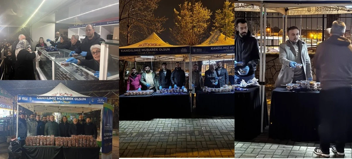 Bursa B&uuml;y&uuml;kşehir&rsquo;den Regaip Kandili&rsquo;nde Kent Genelinde Tatlı İkramı