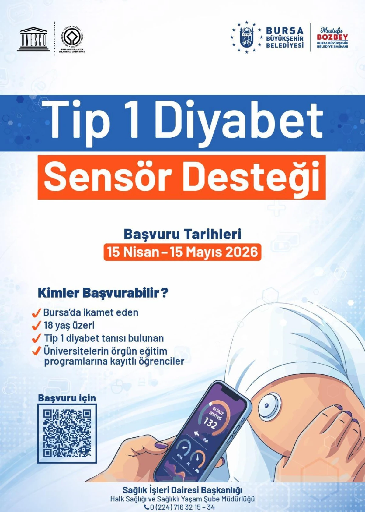 Bursa&rsquo;da diyabetli &ouml;ğrencilere sens&ouml;r desteği
