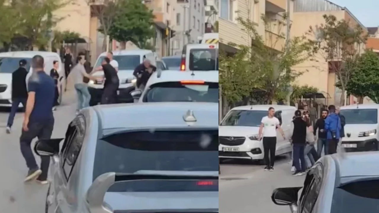 Bursa'da trafikte d&ouml;ner bı&ccedil;aklı kavga!