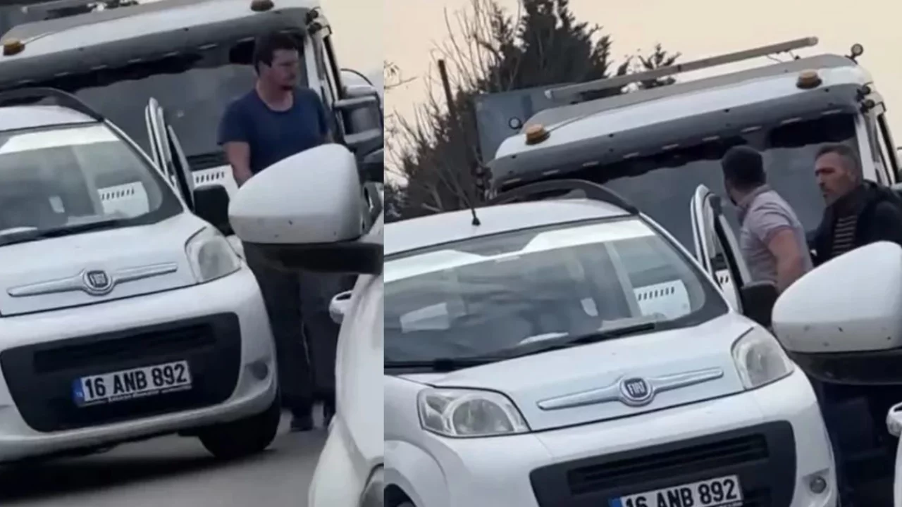 Bursa'da trafikte yol verme kavgası