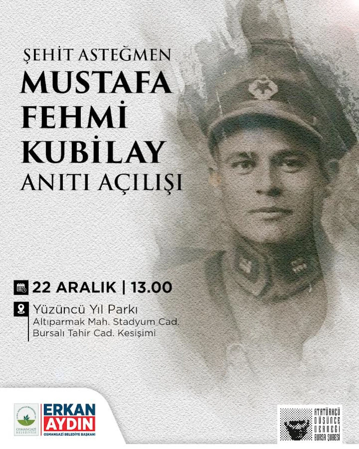 Devrim Şehidi Kubilay Osmangazi&rsquo;de Anılacak