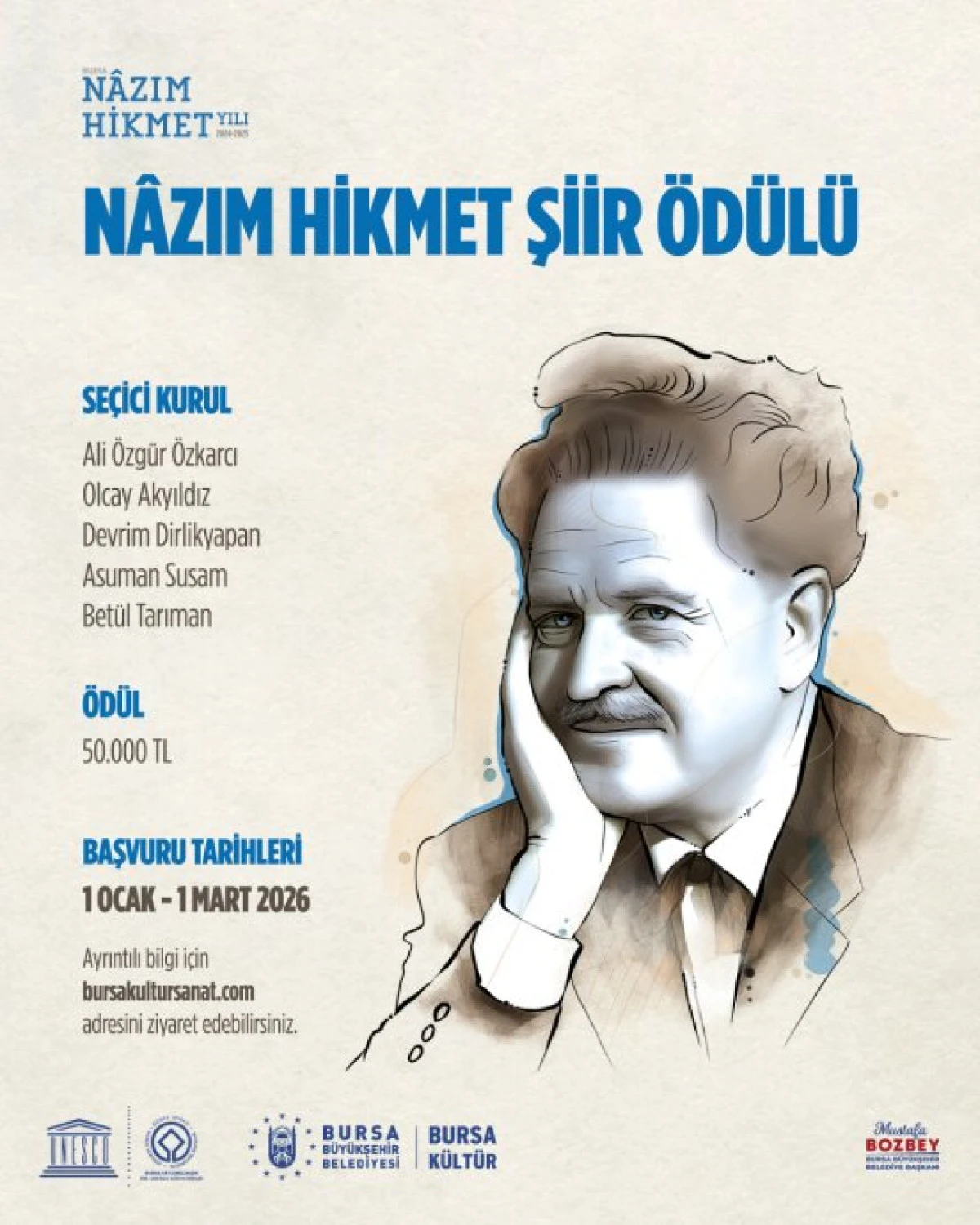 &lsquo;N&acirc;zım Hikmet Şiir &Ouml;d&uuml;l&uuml;&rsquo; Başvuruları Başladı