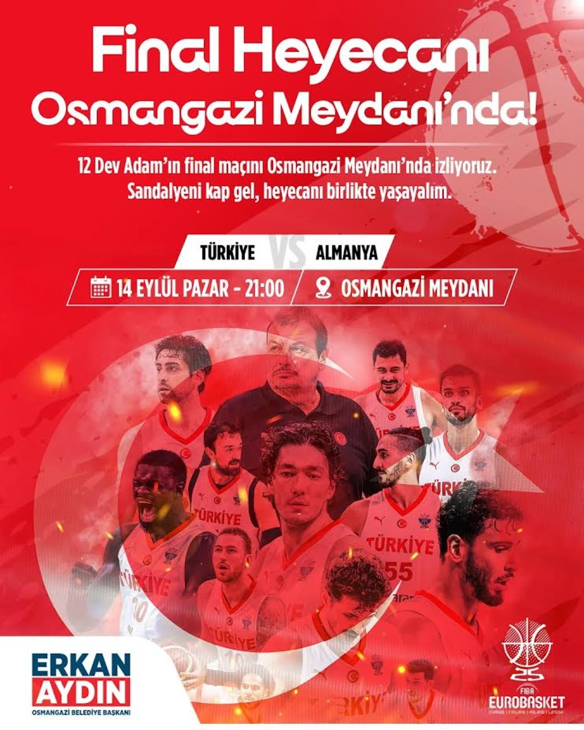 Osmangazi Belediyesi milli heyecanı meydanlara taşıdı