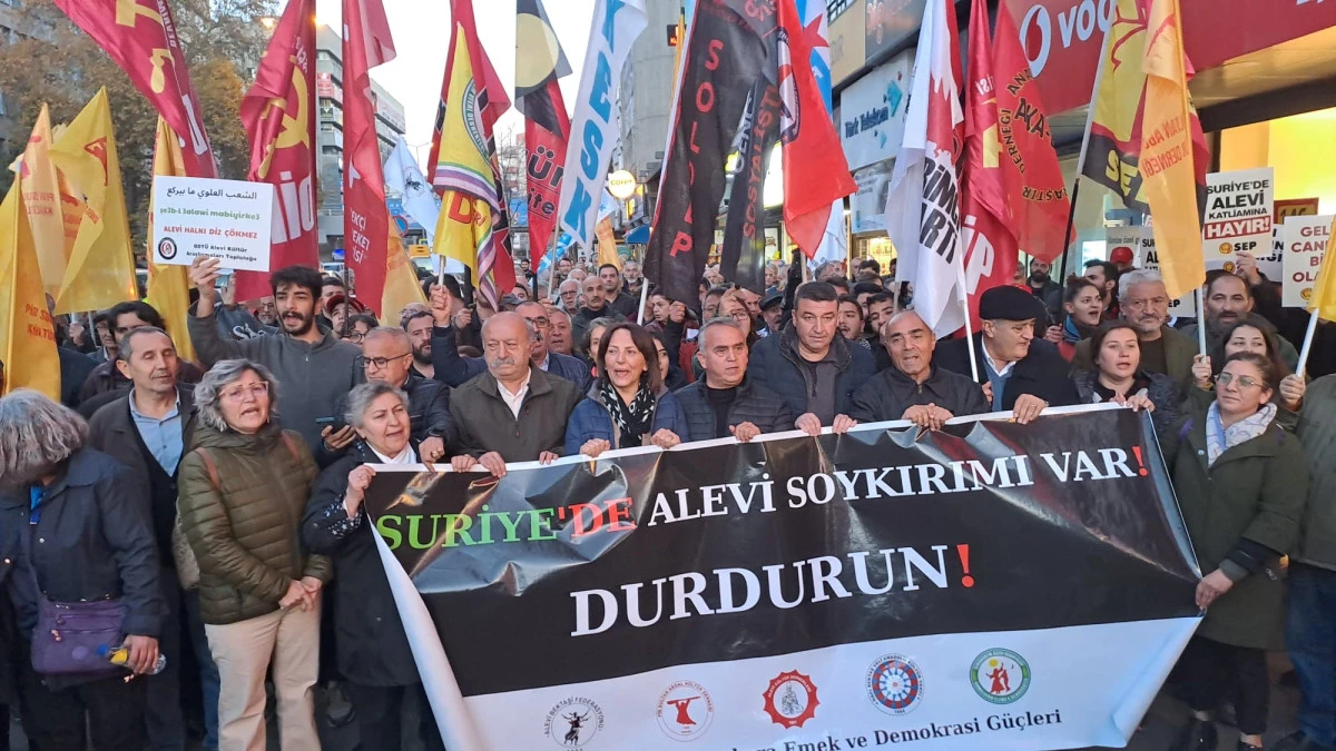 Suriye’deki Alevilere yönelik saldırılara karşı Ankara’da yürüyüş